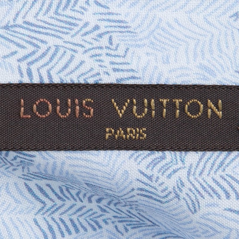 Louis Vuitton Light Blue Embroidered Button Front Shirt L Louis Vuitton