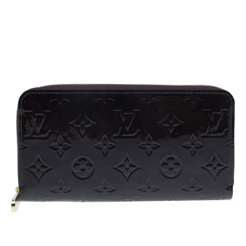 Pre Owned Louis Vuitton Amarante Monogram Vernis Leather Zippy Wallet