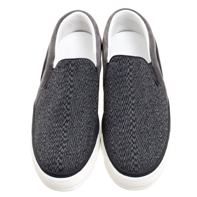 Louis Vuitton Grey Suede and Leather Twister Slip-on Sneakers Size 43