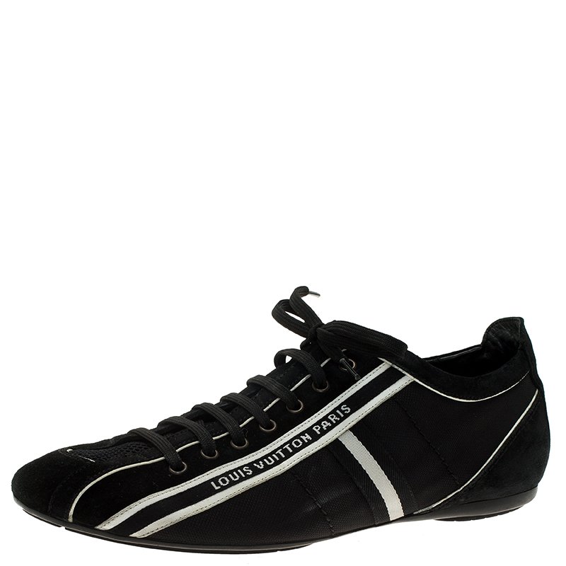 مملوكة مسبقًا Louis Vuitton Black Canvas and Suede Sneakers 42.5