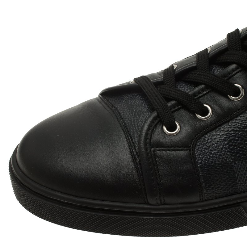 LOUIS VUITTON MATCH-UP DAMIER GRAPHITE SHOES 8 42 Sneakers Sneakers Black  Leather ref.728640 - Joli Closet