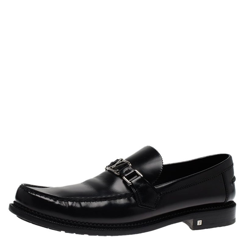 Louis Vuitton Black Leather Major Loafers Size 45