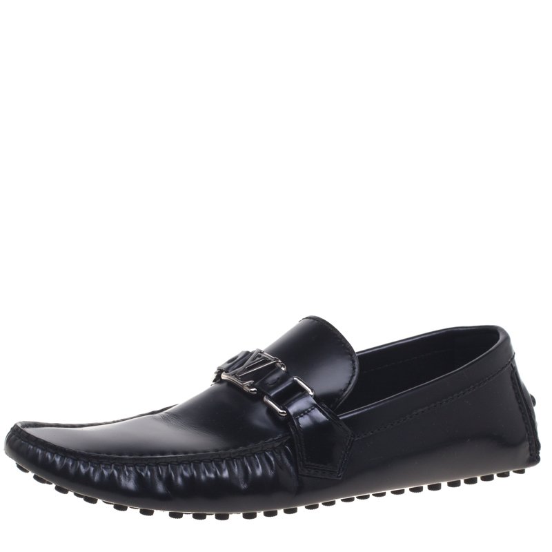 حذاء لوفرز لوي فيتون درايفر جلد أسود مقاس 42.5