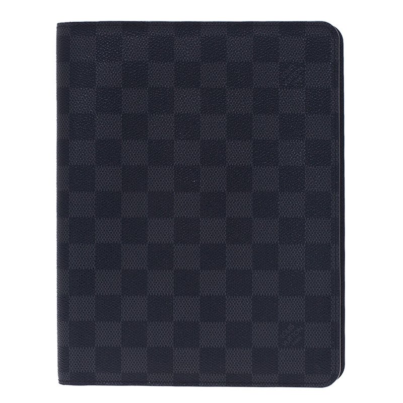 Louis Vuitton Black Damier Graphite Desk Agenda Cover Louis