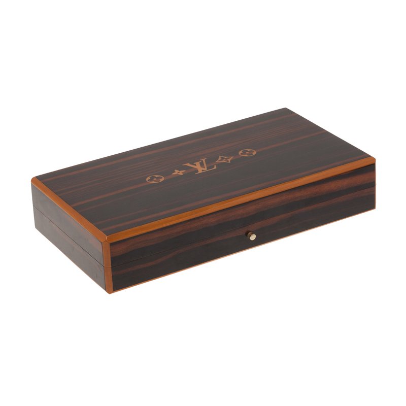 LOUIS VUITTON Mahogany Humidor 75 Cigar Box Ebony 330138
