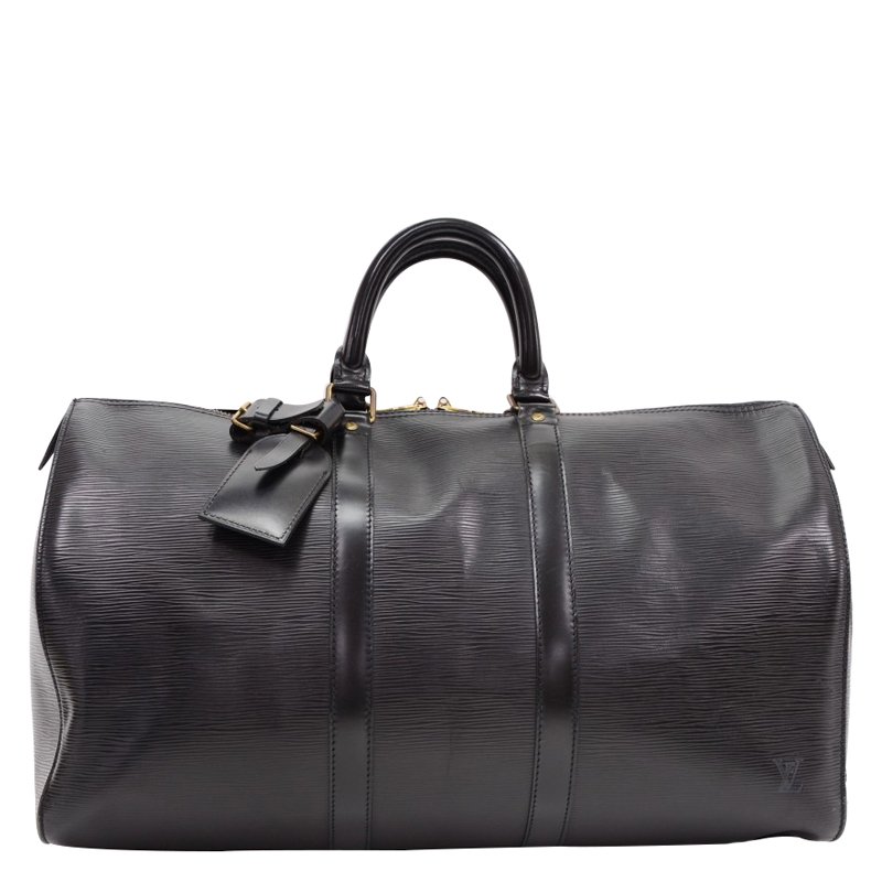 Louis Vuitton, Bags, 0 Authentic Louis Vuitton Epi Noir Leather Keepall  45 Boston Bag