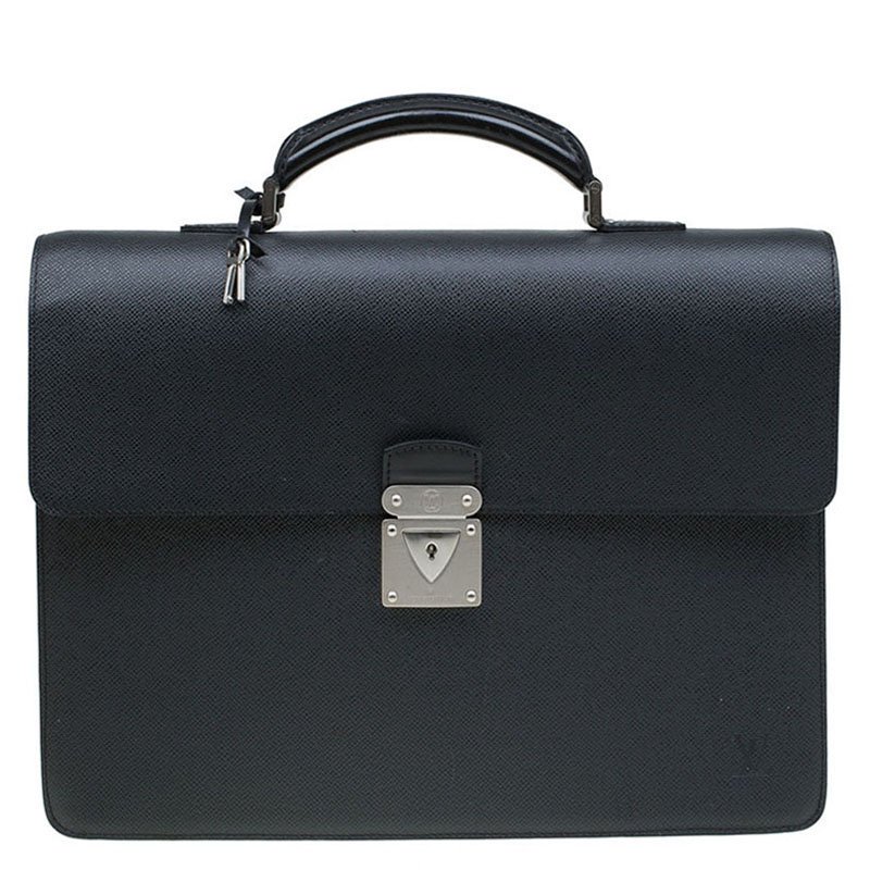 Louis Vuitton Black Taiga Leather Robusto 1 Compartment Briefcase Louis Vuitton | TLC