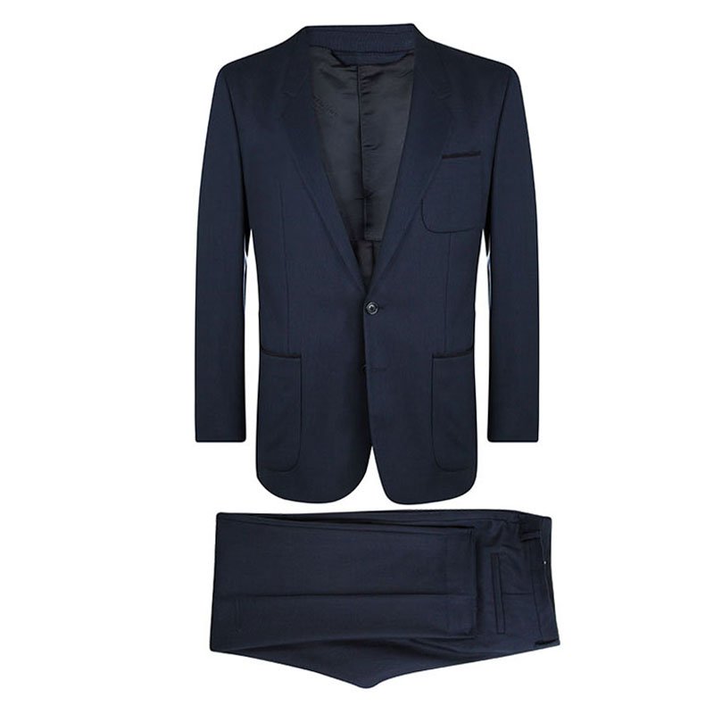 Pre Owned Maison Martin Margiela Navy Blue Wool Suit XXL