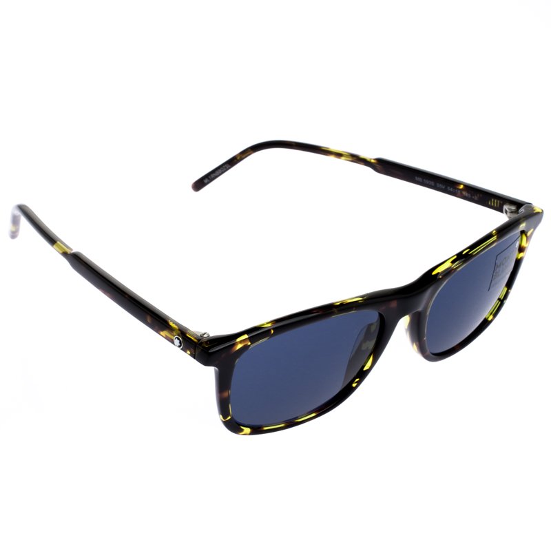 Pre Owned Montblanc Blue Havana MB593S Classic Sunglasses 