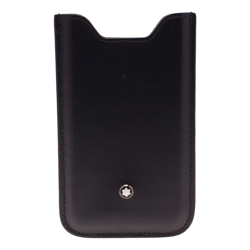 Pre Owned Montblanc Black Soft Leather Meisterstuck iPhone 4/4S Case