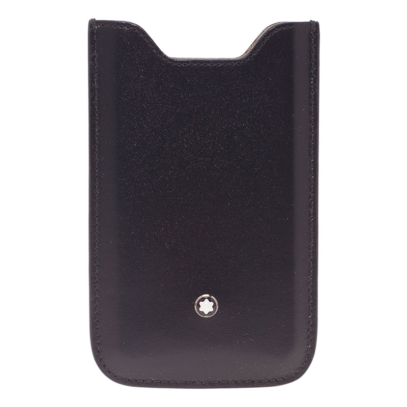 Pre Owned Montblanc Black Leather Meisterstuck iPhone 4/4S Case