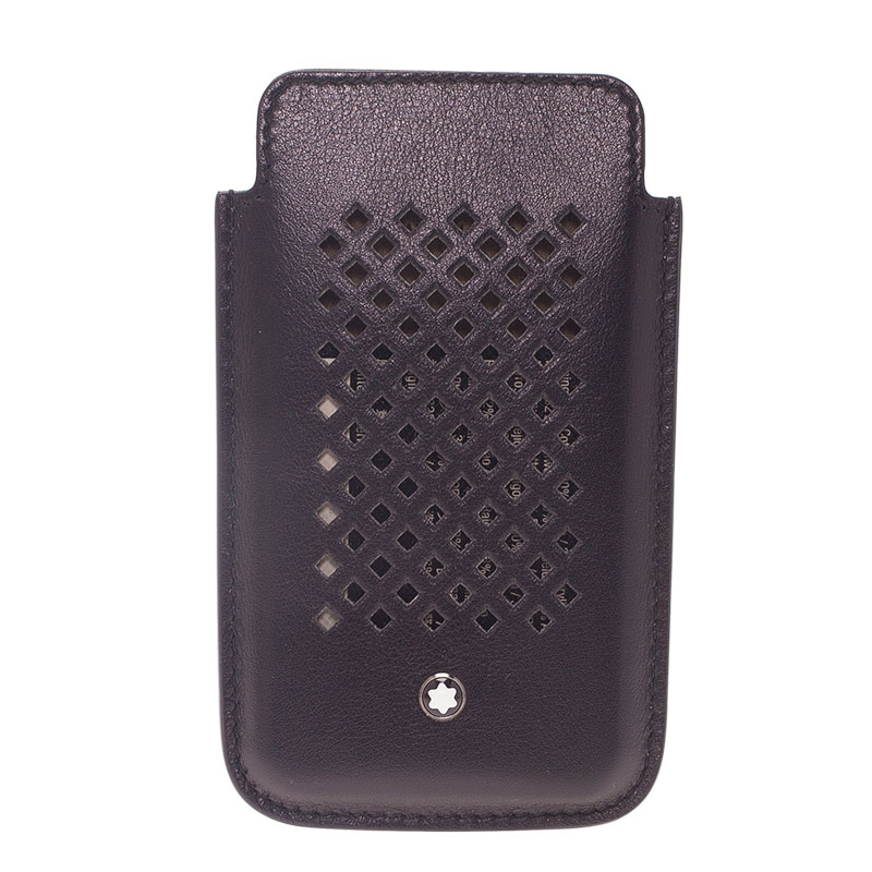 Montblanc Black Perforated Leather Meisterstuck iPhone 4/4S Case