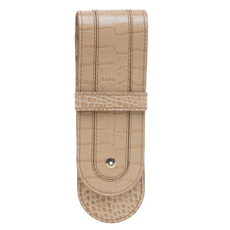 Pre Owned Montblanc Brown Leather Boheme Pen Pouch