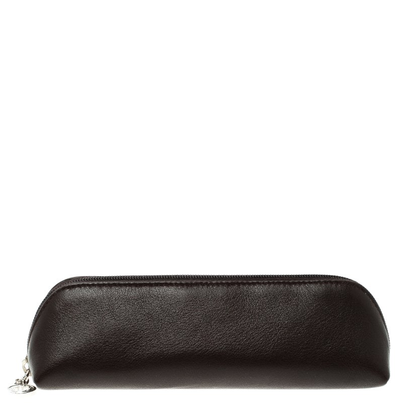 Pre Owned Montblanc Brown Leather Sartorial Zip Top Pen Pouch