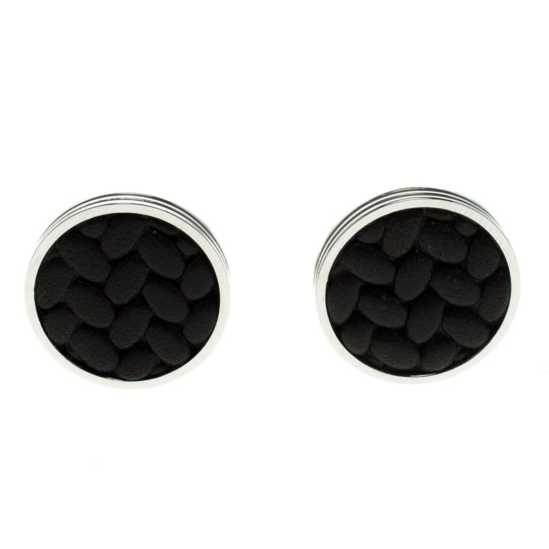 Pre Owned Montblanc Brown Stainless Steel Monograin Men's Cufflinks