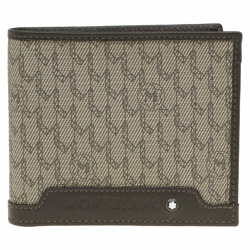 Montblanc Brown Leather and Monogram Canvas Bifold Wallet Montblanc | TLC