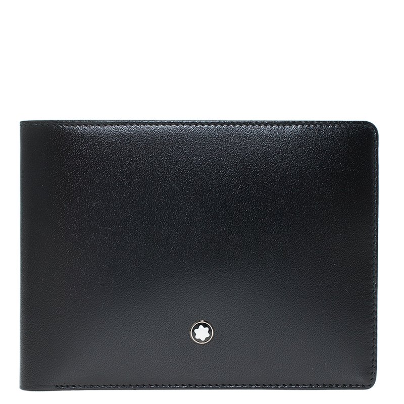 Pre Owned Montblanc Black Leather Miesterstuck Bifold Wallet