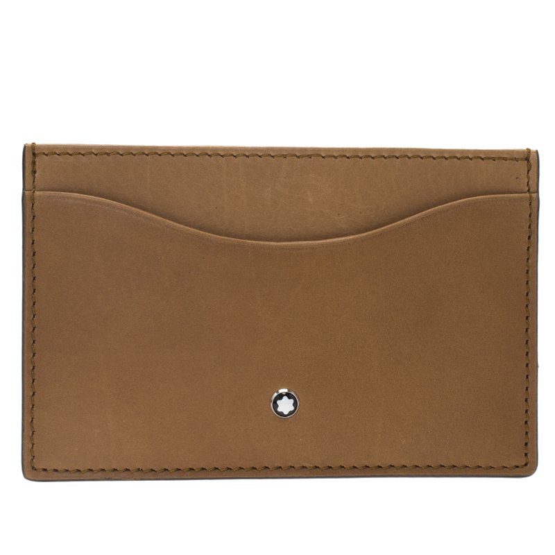 Pre Owned Montblanc Brown Leather Card Holder
