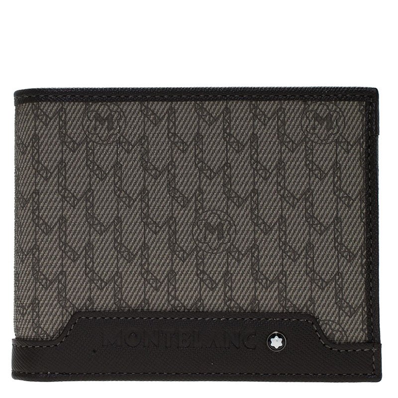 Montblanc Brown Leather and Monogram Canvas Bifold Wallet Montblanc ...