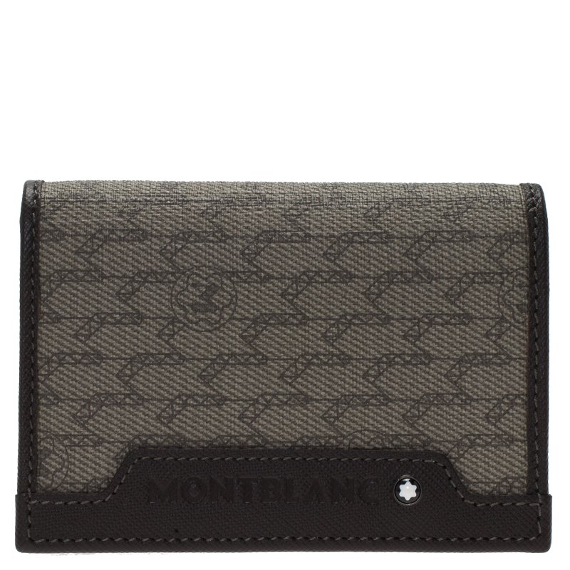 Montblanc Brown Coated Canvas and Leather Signature Card Holder