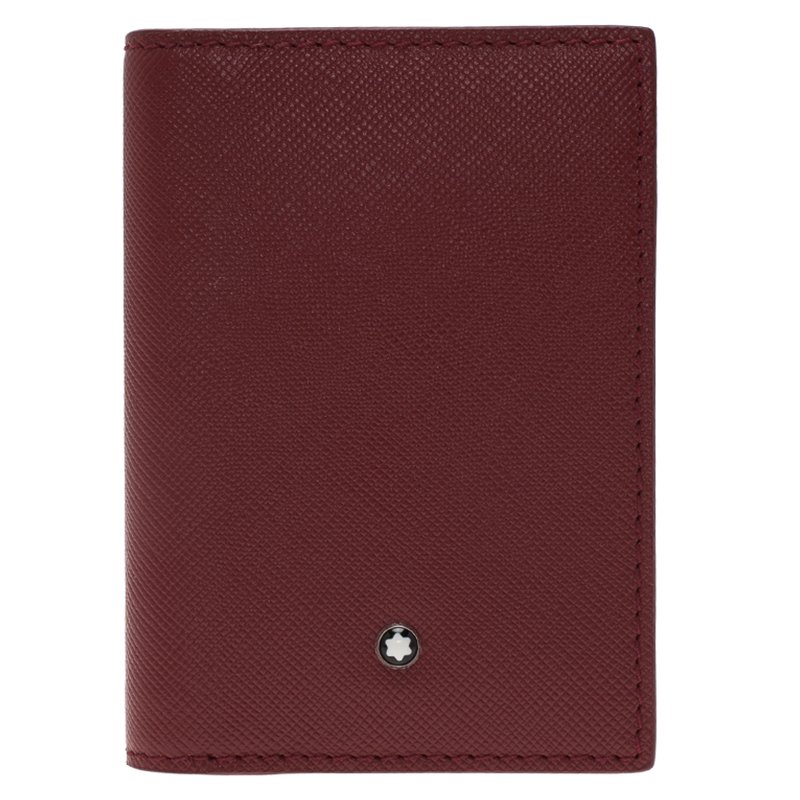 Pre Owned MontBlanc Red Leather Sactorial Business Card Holder