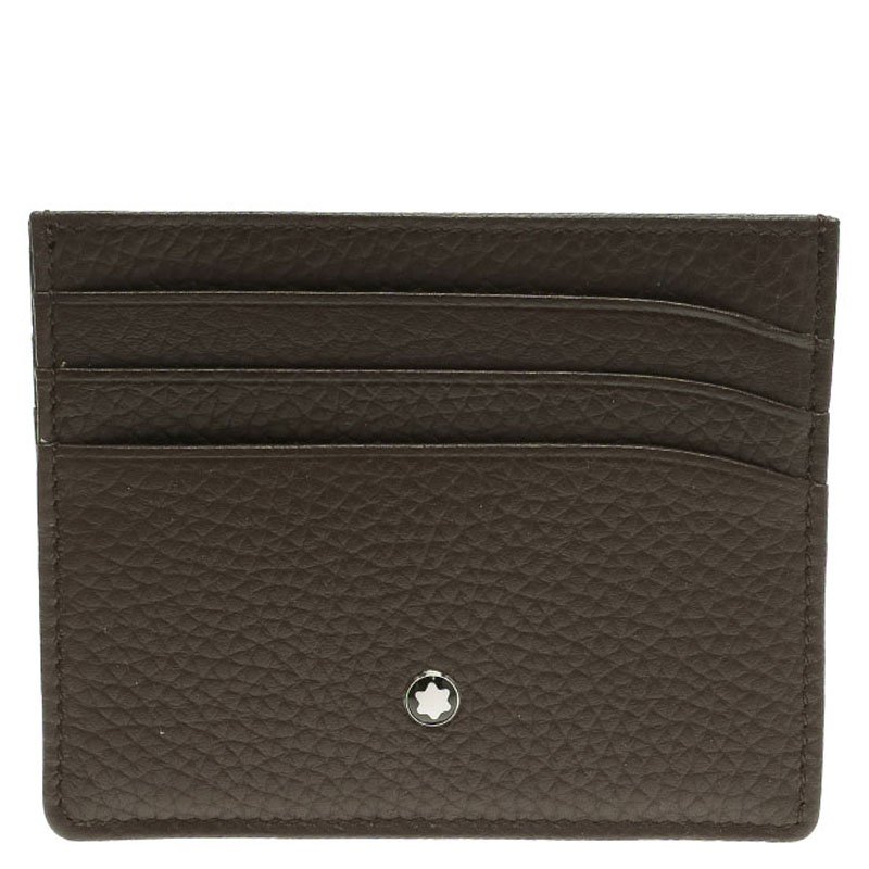 Pre Owned Montblanc Brown Leather Meisterstuck Pocket Card Holder 6CC