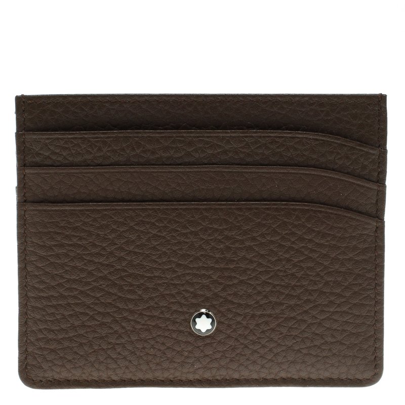 Montblanc Brown Soft Grain Leather Meisterstuck Card Holder 6CC