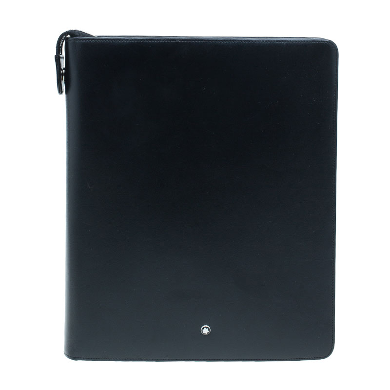 مملوكة مسبقًا مفكرة مون بلان ميسترستوك جلد أسود كبيرة