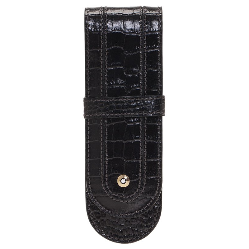 Pre Owned جراب قلم مون بلان مايستر ستاك جلد ثعبان مزدوج