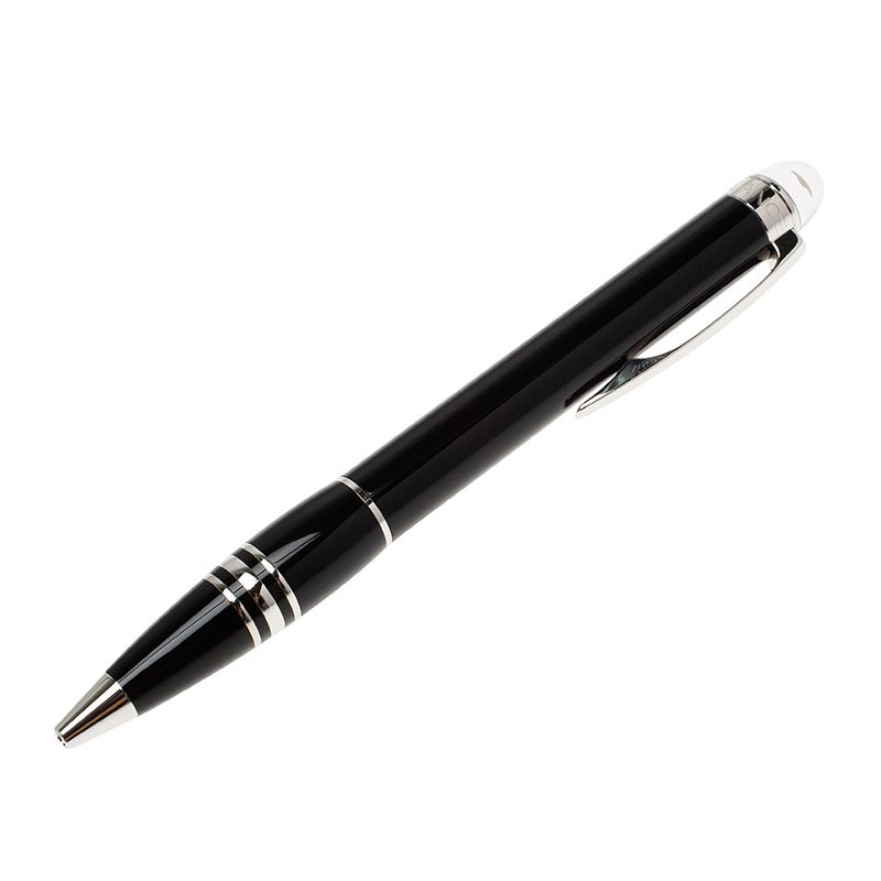 Pre Owned Montblanc StarWalker Black Resin Platinum Finish Ballpoint Pen