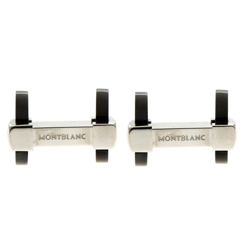 Montblanc Black PVD Coated Stainless Steel Star Turn-down Cufflinks