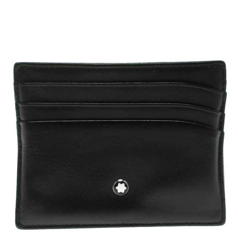Pre Owned Montblanc Black Leather Meisterstuck Card Holder 6CC
