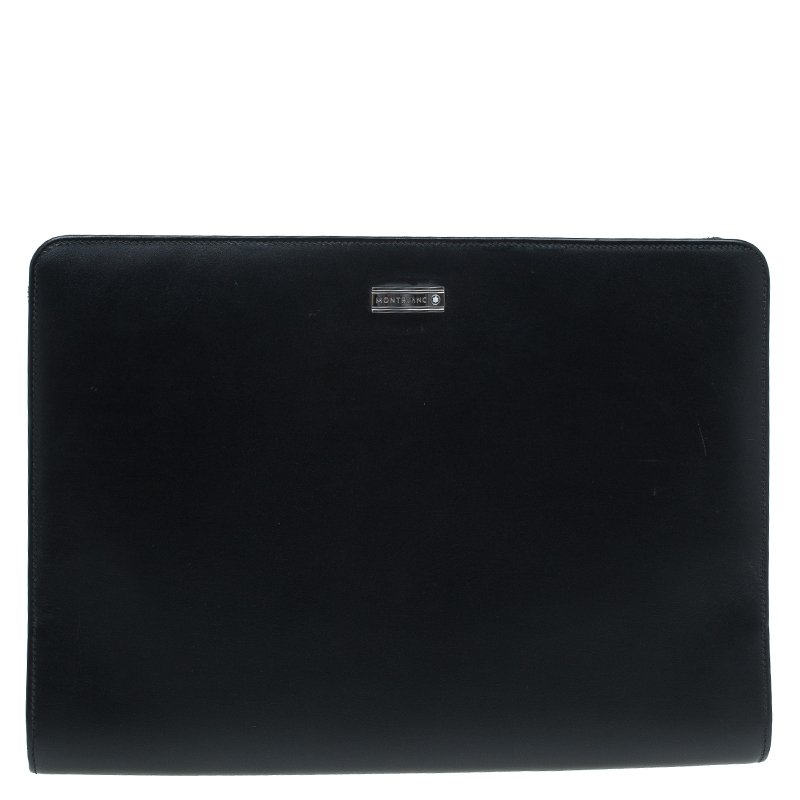 مملوكة مسبقًا جراب مستندات مون بلان جلد أسود