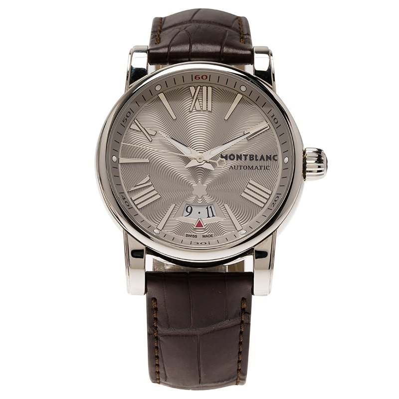 Pre Owned Montblanc Silver Stainless Steel Star Men's Wristwatch 41MM