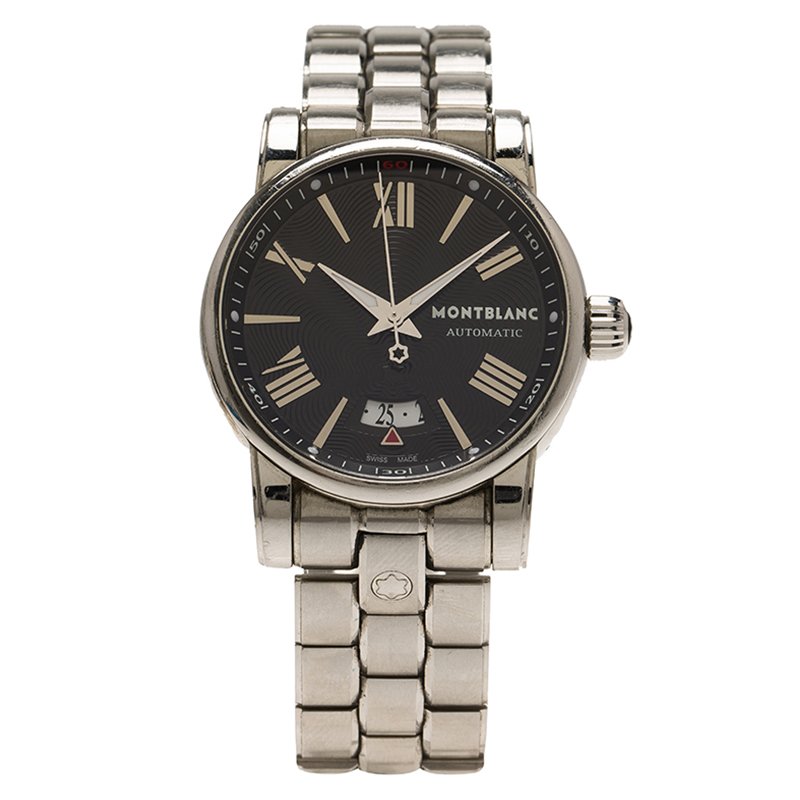 Pre Owned Montblanc Black Stainless Steel Star Automatic Men's Wristwatch 40MM