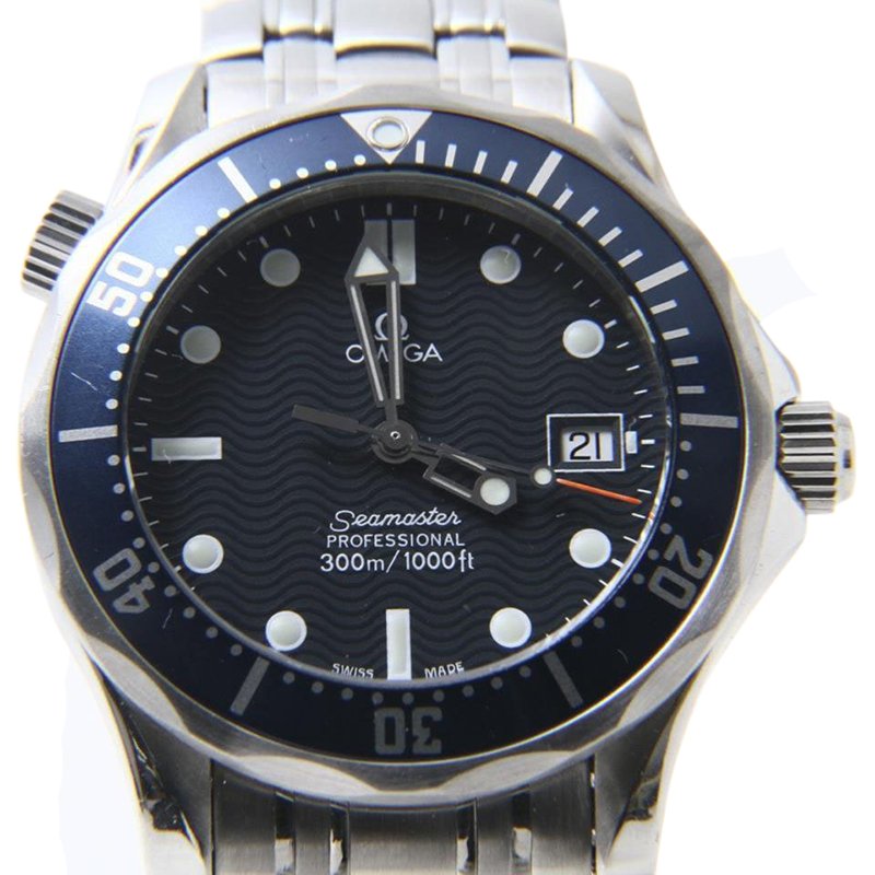 Pre Owned Omega Seamaster 300m SS Blue/Silver Mens Wristwatch 36mm
