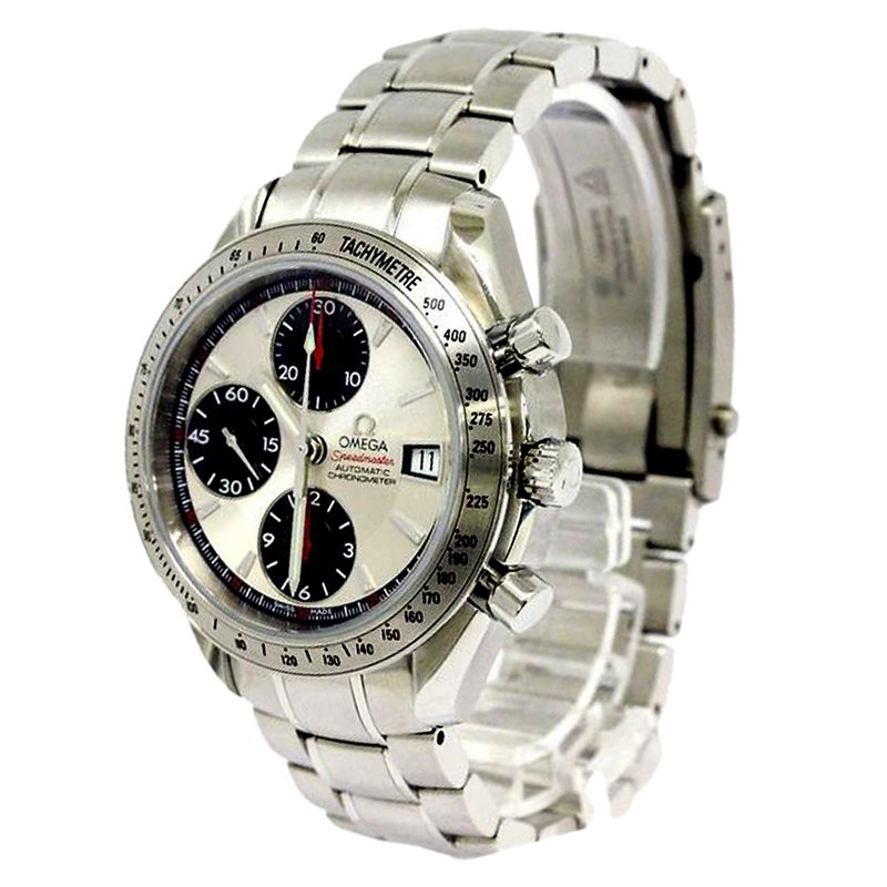 Omega Silver Stainless Steel Speedmaster Men's Wristwatch 39MM