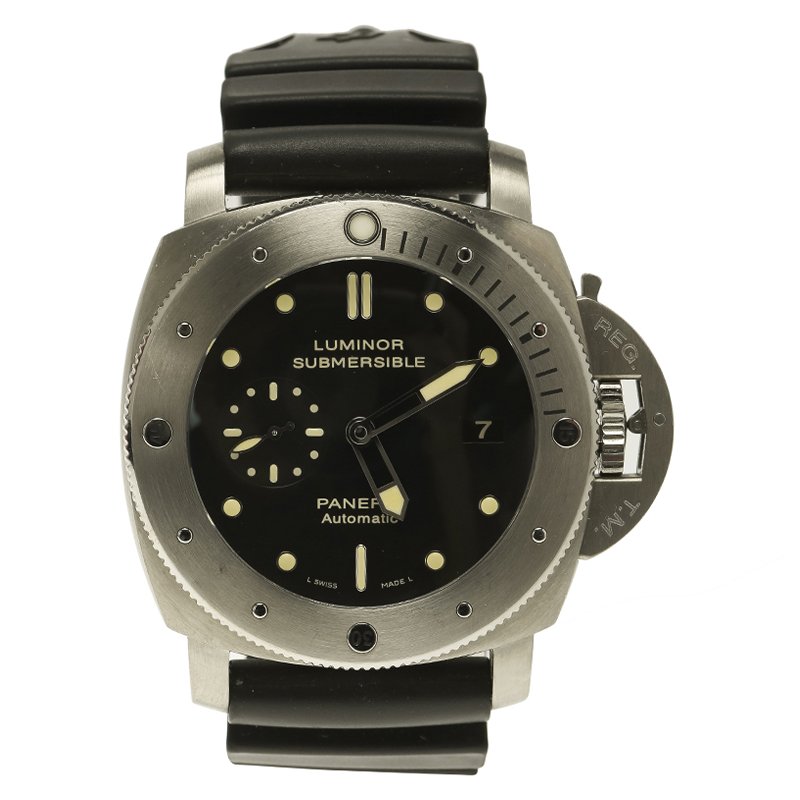 Panerai Black Titanium Luminor Submersible 1950 3Days Automatic PAM00305 Men's Wristwatch 47MM