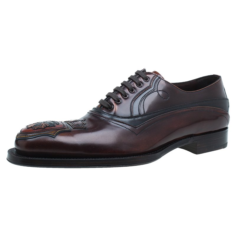 Prada Brown Leather Runway Gladiator Oxfords Size 43