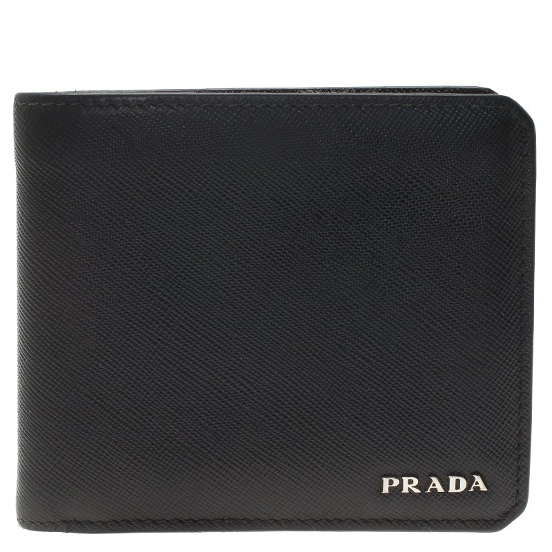 Prada Black Saffiano Leather Bi-Fold Wallet