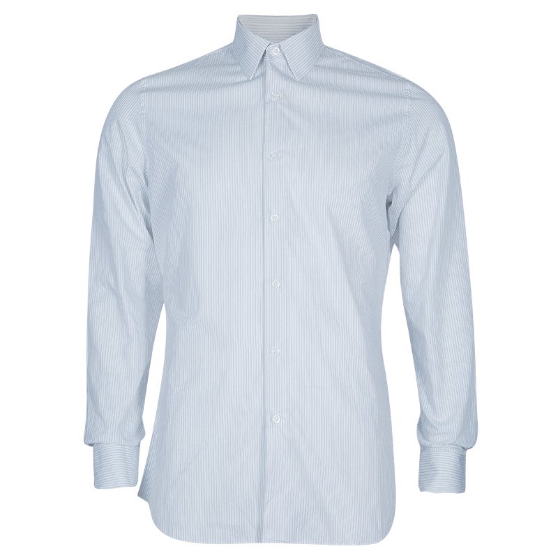 Pre Owned Prada Men's Monochrome Striped Shirt M
