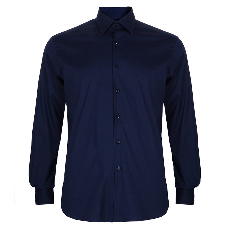 Prada Navy Blue Cotton Shirt M