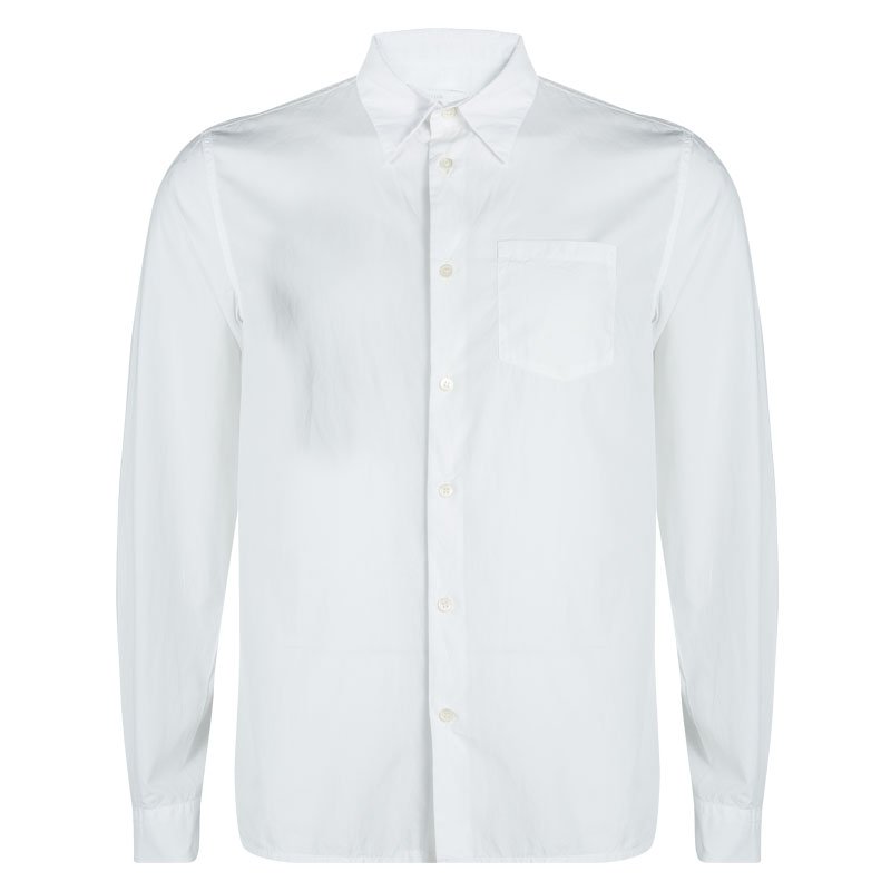 Pre Owned Prada White Cotton Long Sleeve Button Front Shirt XL