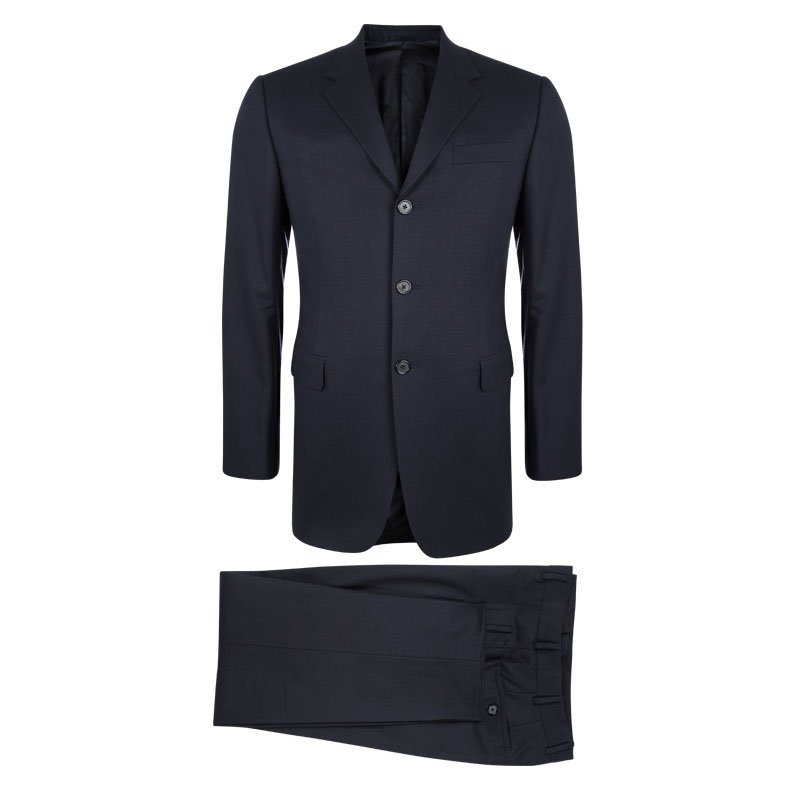 Prada Navy Blue Wool Regular Fit Suit M Prada | TLC