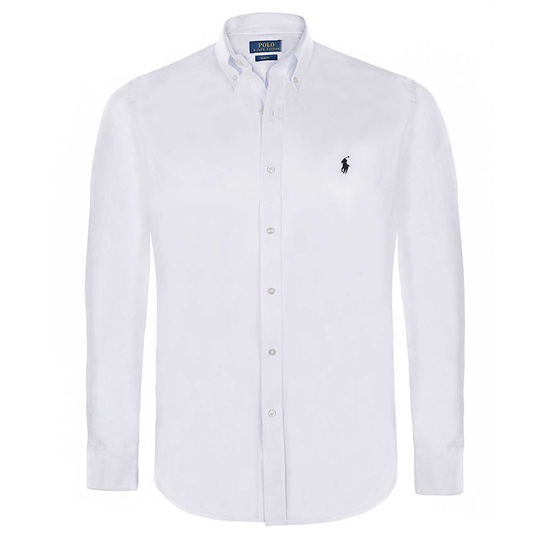 Polo Ralph Lauren White/Black Logo Long Sleeve Shirt XL