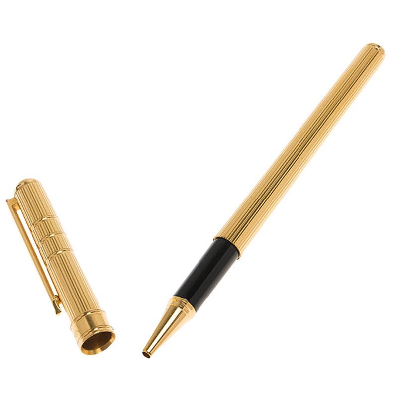 Pre Owned Saint Laurent Paris Gold-Plated Stainless Steel Classic Rollerball Pen