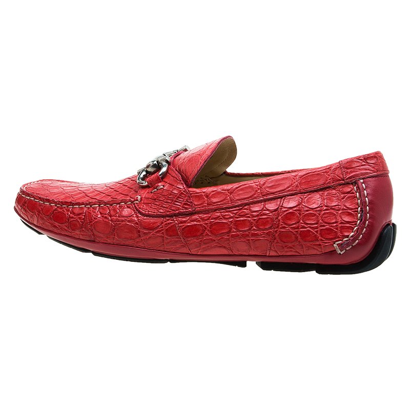 Sold at Auction: Salvatore Ferragamo Red Botte Moccasin size 9