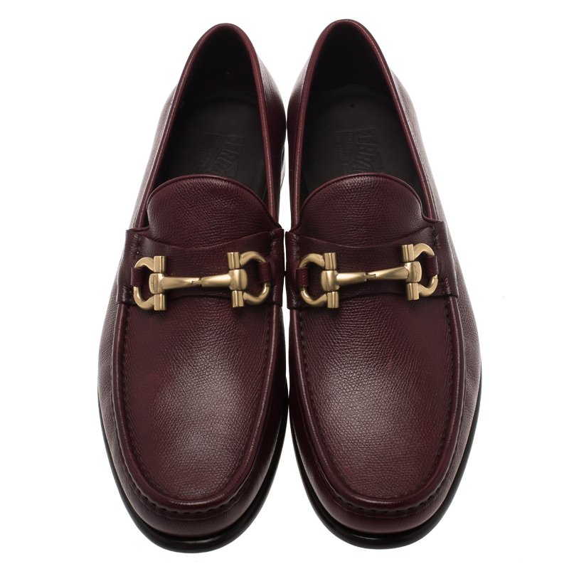 burgundy ferragamo loafers