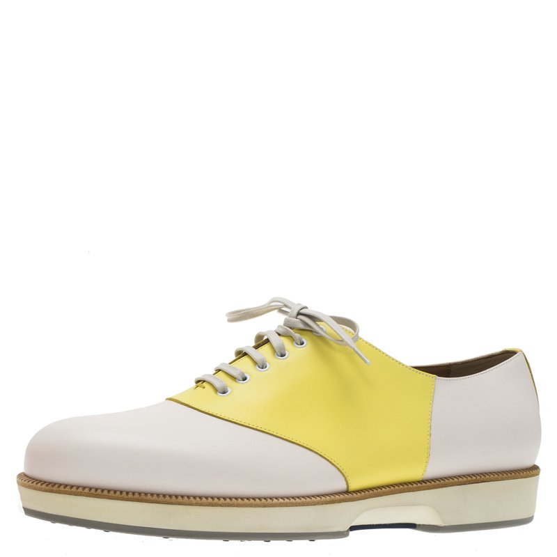 مملوكة مسبقًا Salvatore Ferragamo Two Tone Leather Ricky Oxfords Size 43