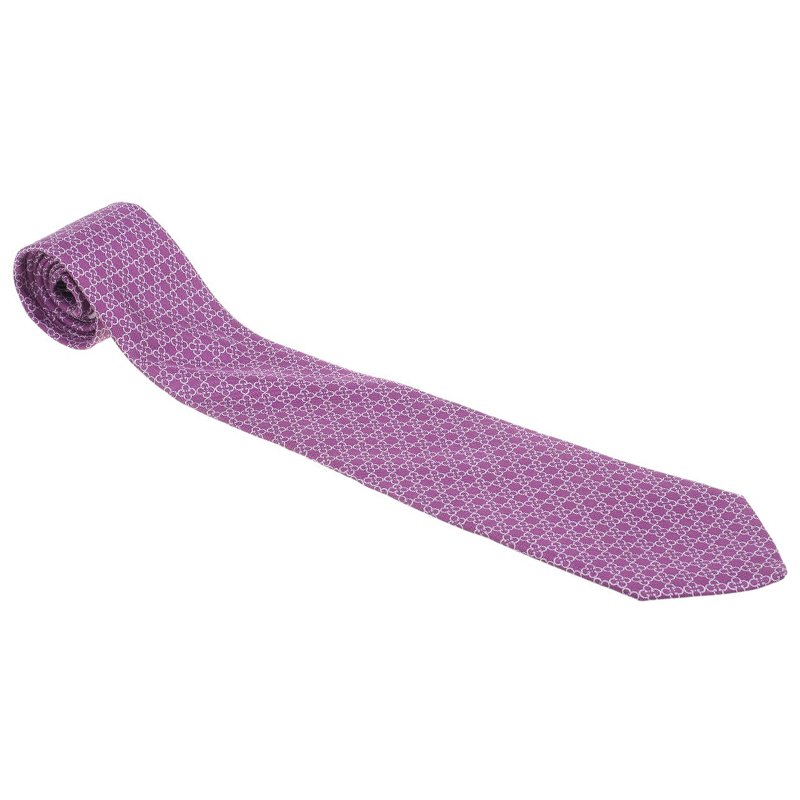 Pre Owned Salvatore Ferragamo Purple Silk Printed Tie 